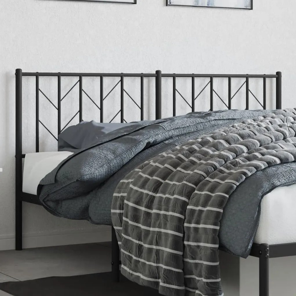 Cabeceira de cama 160 cm metal preto