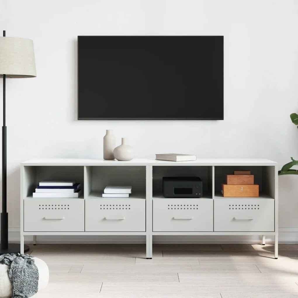 Móveis de TV 2 pcs 68x39x50,5 cm aço branco