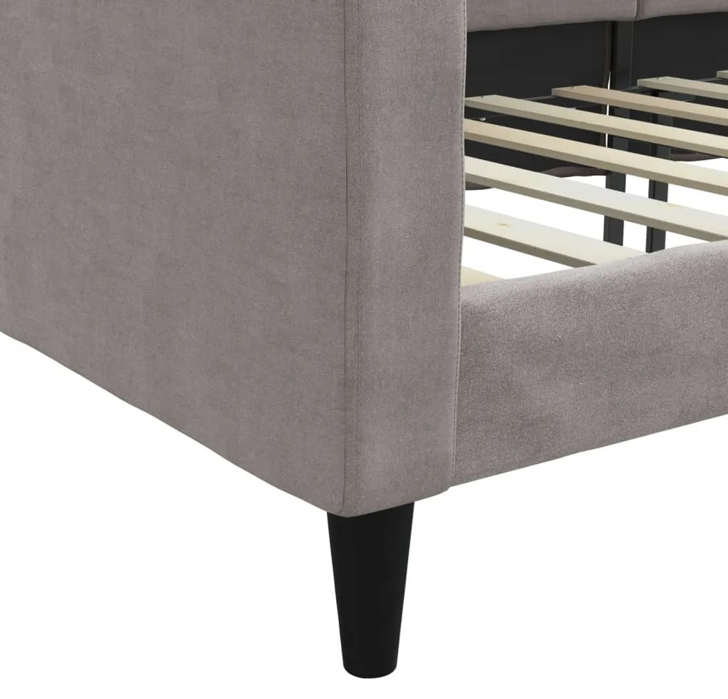 Sofá-cama 80x200 cm tecido cinzento-acastanhado