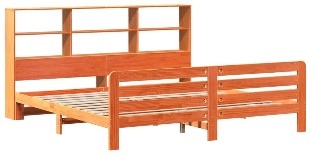 Cama sem colchão 180x200 cm pinho maciço castanho-mel