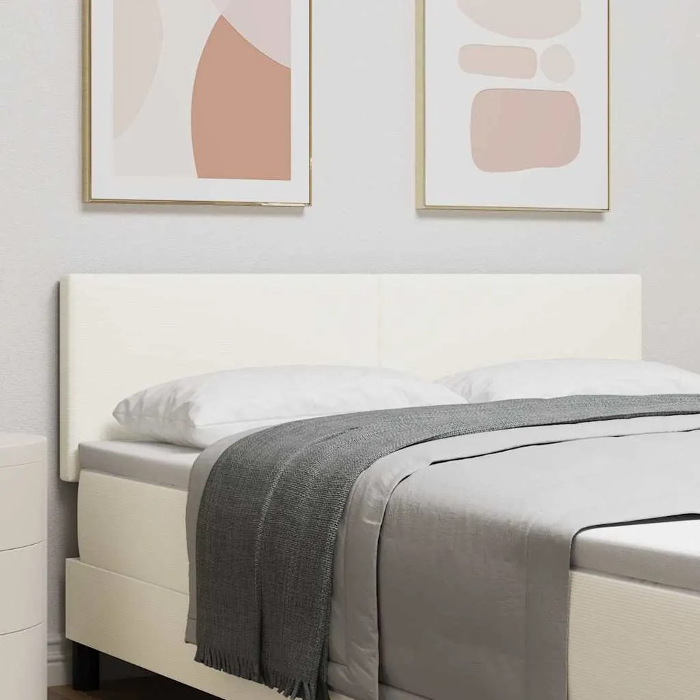 Cabeceira vidaXL Design Simples Creme 160 cm Tecido de Veludo Cotelê