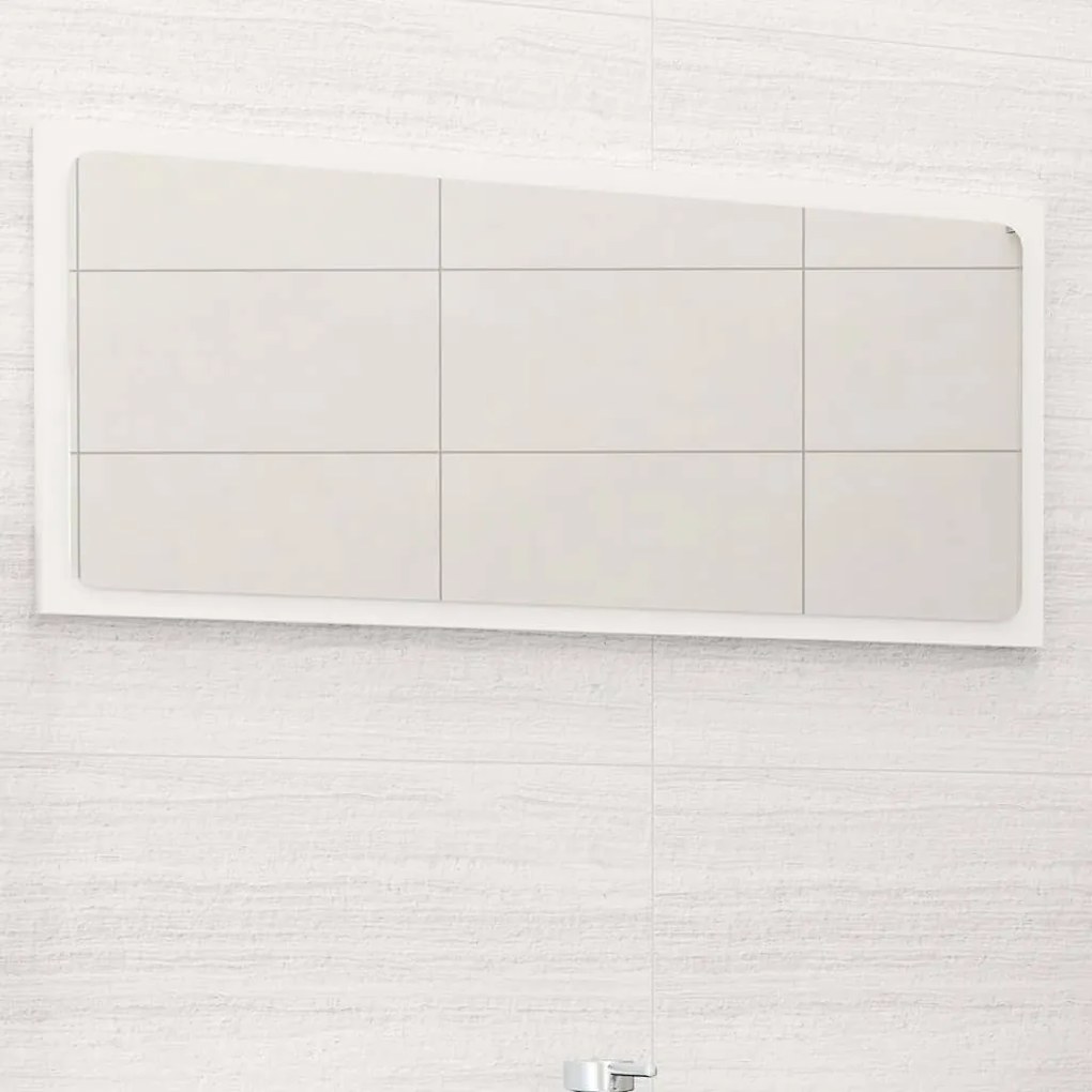 vidaXL Espelho de casa de banho 80x1,5x37 cm contrap. branco brilhante