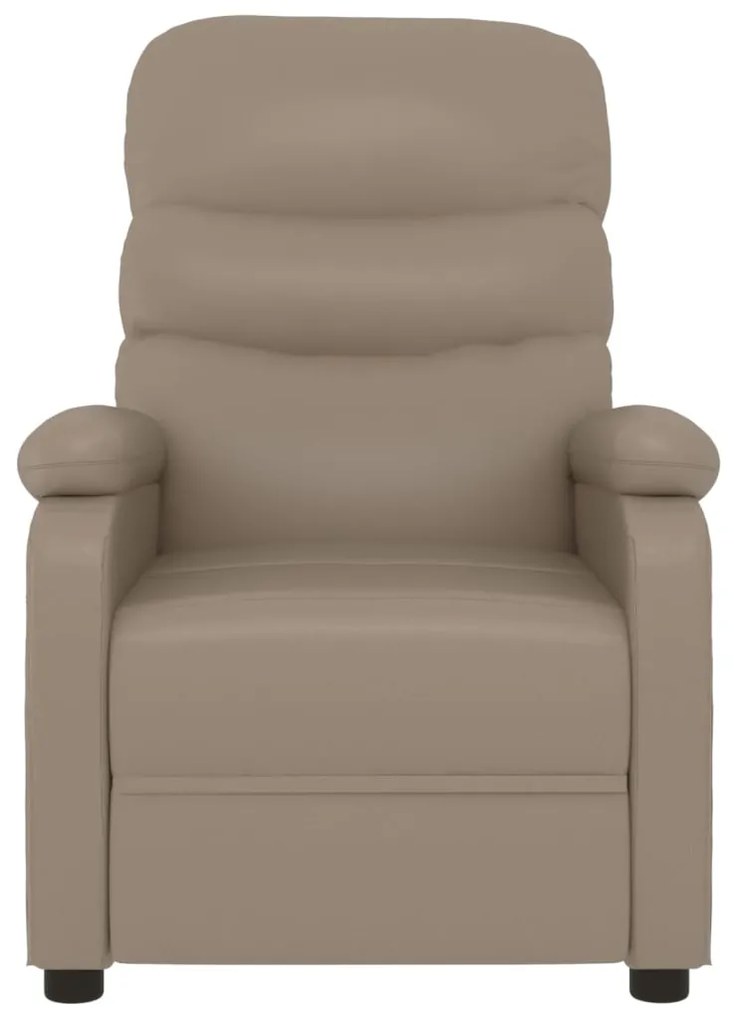 Poltrona massagens reclinável elétrica couro artif. cappuccino