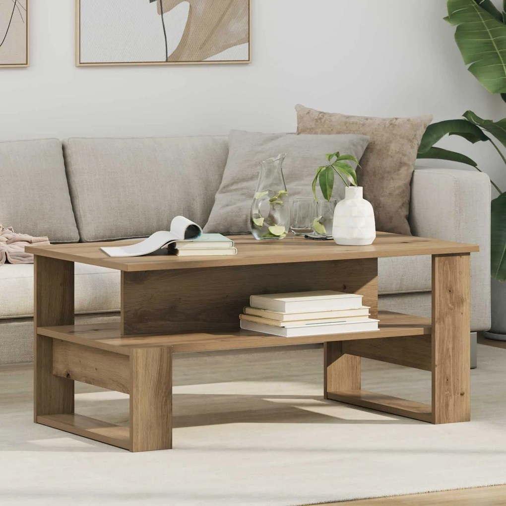 vidaXL Mesa de centro Carvalho Artesanal 90 x 50 x 40 cm