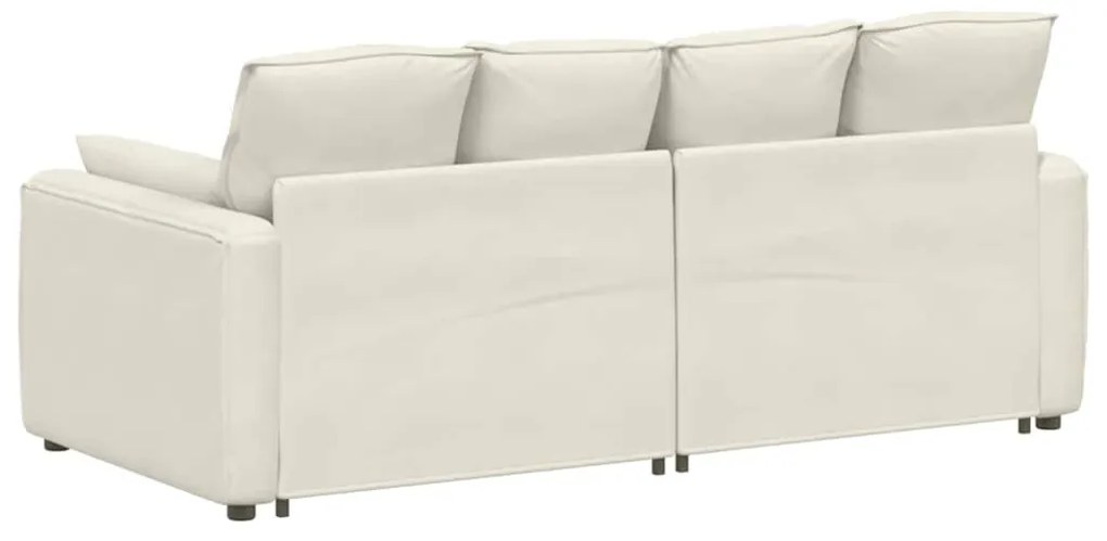 Sofá modular com almofadas creme