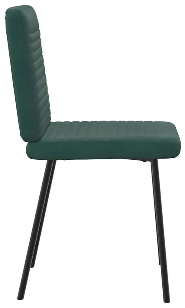 Cadeiras de jantar 4 pcs veludo verde-escuro