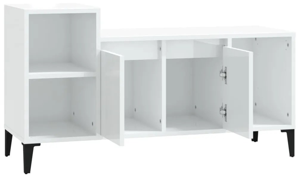 Móvel para TV 100x35x55 cm madeira processada branco brilhante