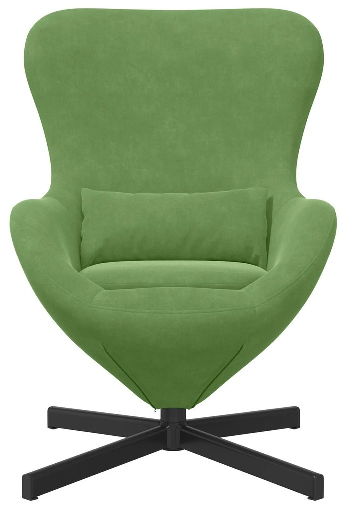 Poltrona Egg VidaXL Verde Claro Veludo
