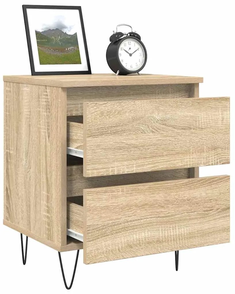 Mesa de cabeceira 40x35x50 cm derivados madeira carvalho sonoma