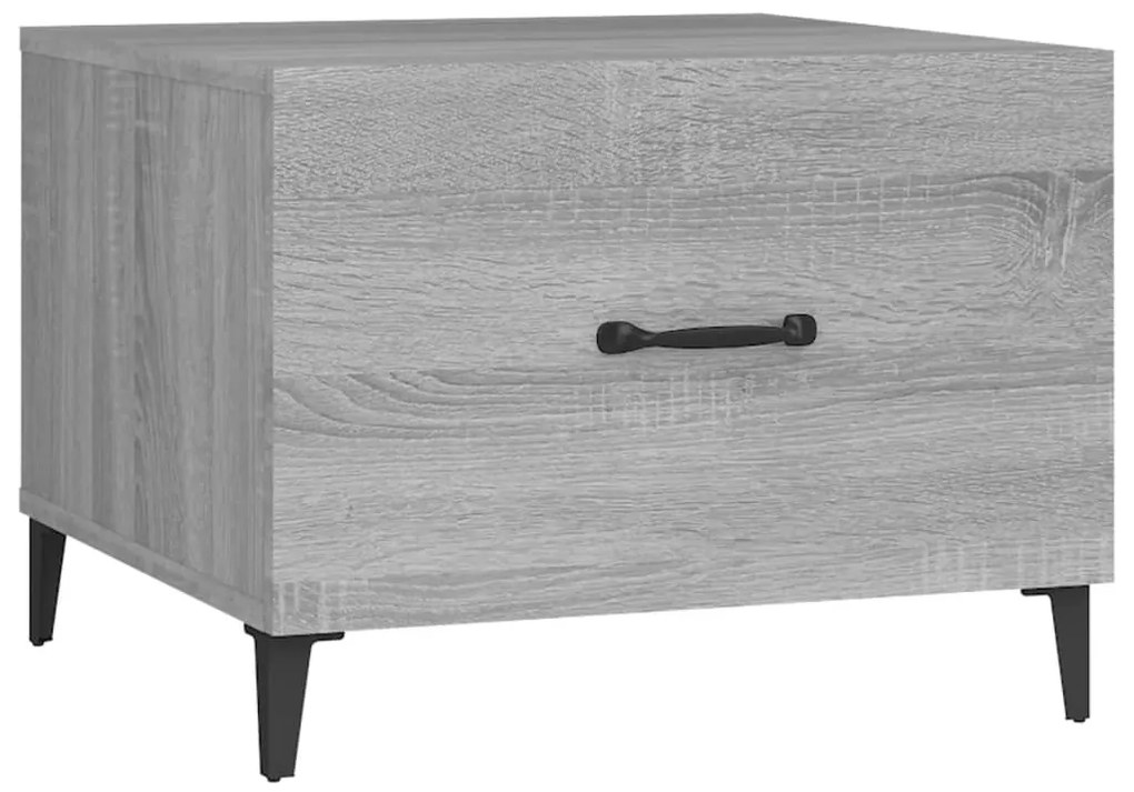 Mesas de centro + pernas de metal 2pcs 50x50x40 cm sonoma cinza