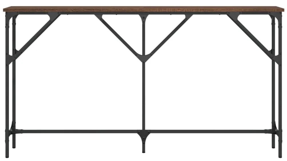 Mesa consola 140x23x75 cm derivados madeira carvalho castanho