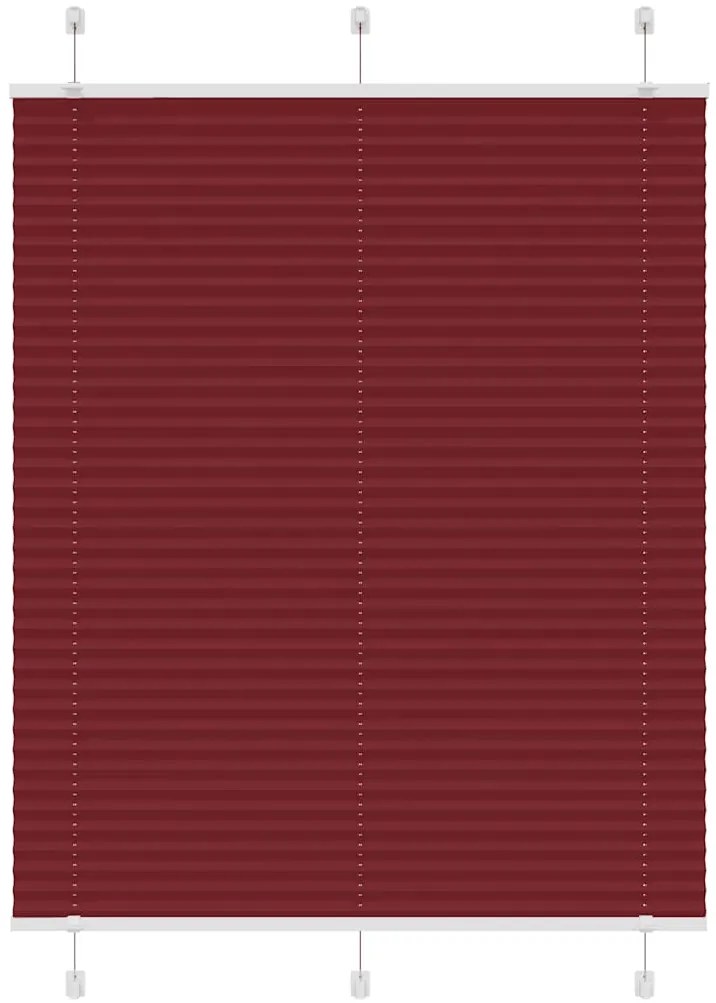 Plissado Cego Bordéus Vermelho 105x100cm Largura Tecido 104,4cm