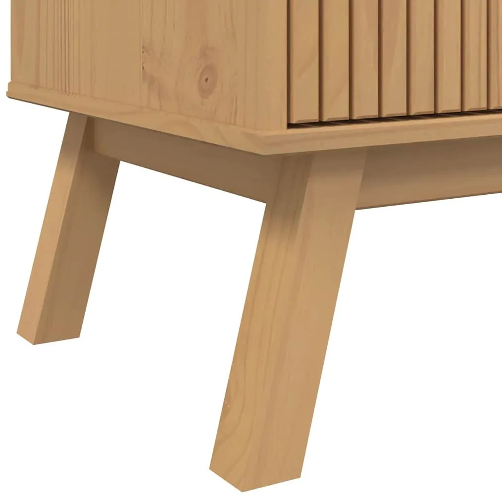 Móvel de TV OLDEN 114x43x57cm madeira de pinho maciça castanho