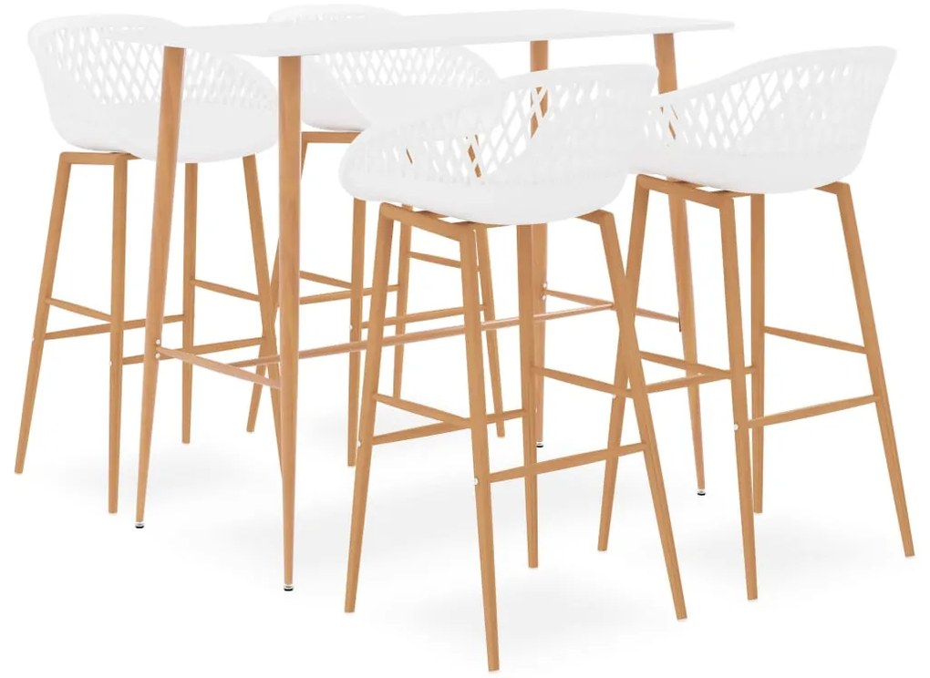 vidaXL 5 pcs conjunto de bar branco