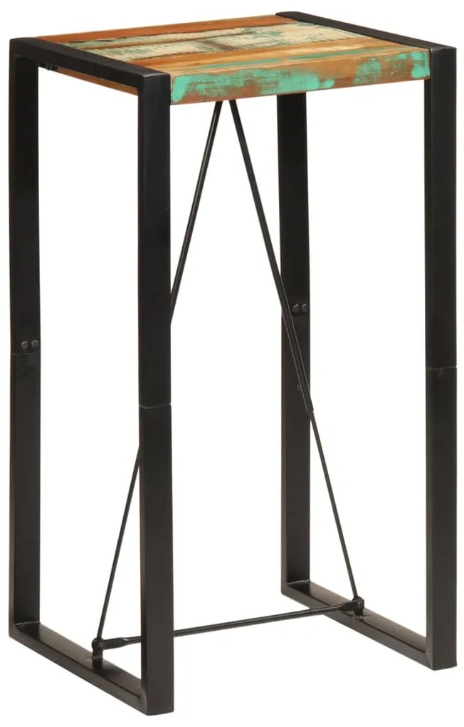 Mesa de bar 60x55x110 cm madeira recuperada maciça