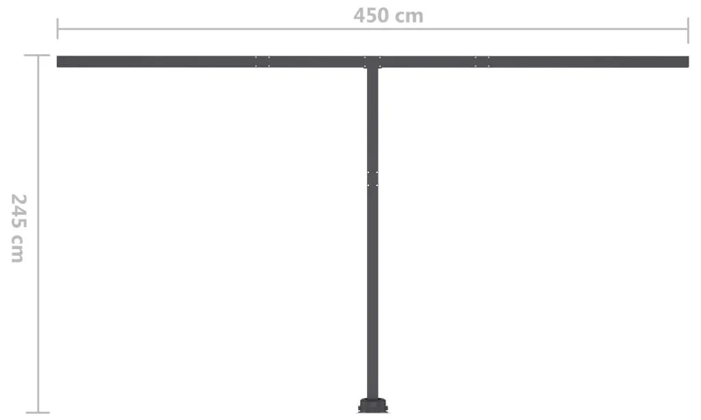 Toldo retrátil manual com LED 500x300 cm cor creme