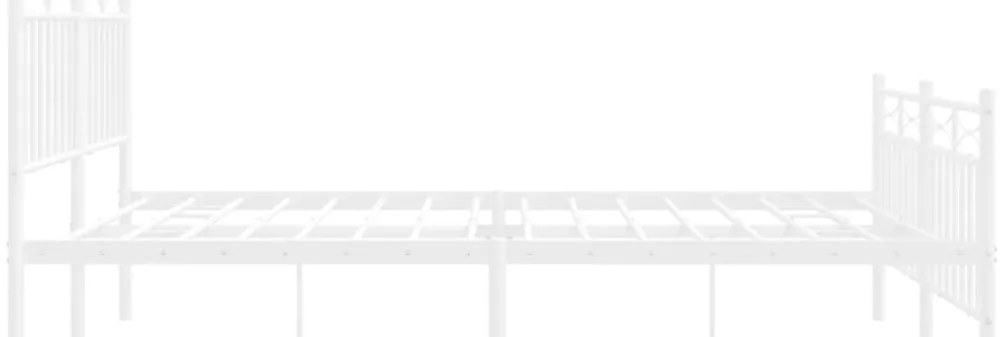 Estrutura de cama com cabeceira e pés 140x190 cm metal branco