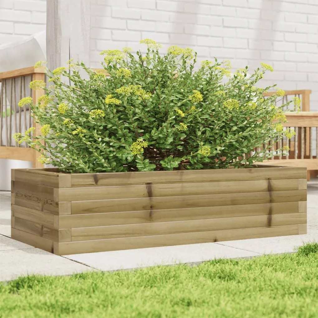 vidaXL Vaso/floreira de jardim 90x40x23 madeira de pinho impregnada