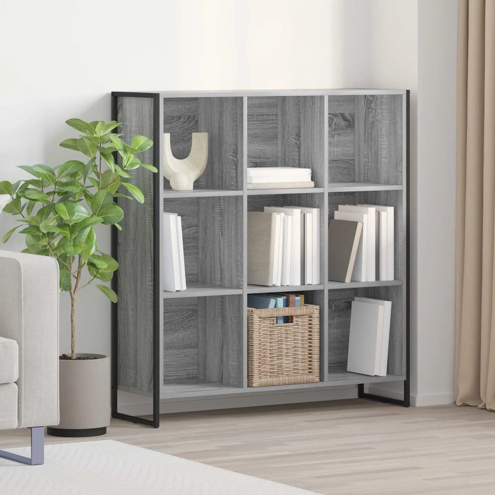 vidaXL Gabinete de Livros Cinza Sonoma 99,5 x 30 x 108,5 cm