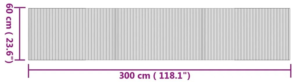Tapete retangular 60x300 cm bambu cor natural
