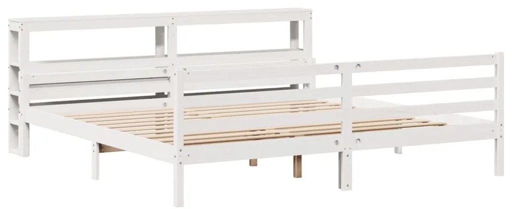 Estrutura de cama c/ cabeceira sem colchão 180x200 cm branco