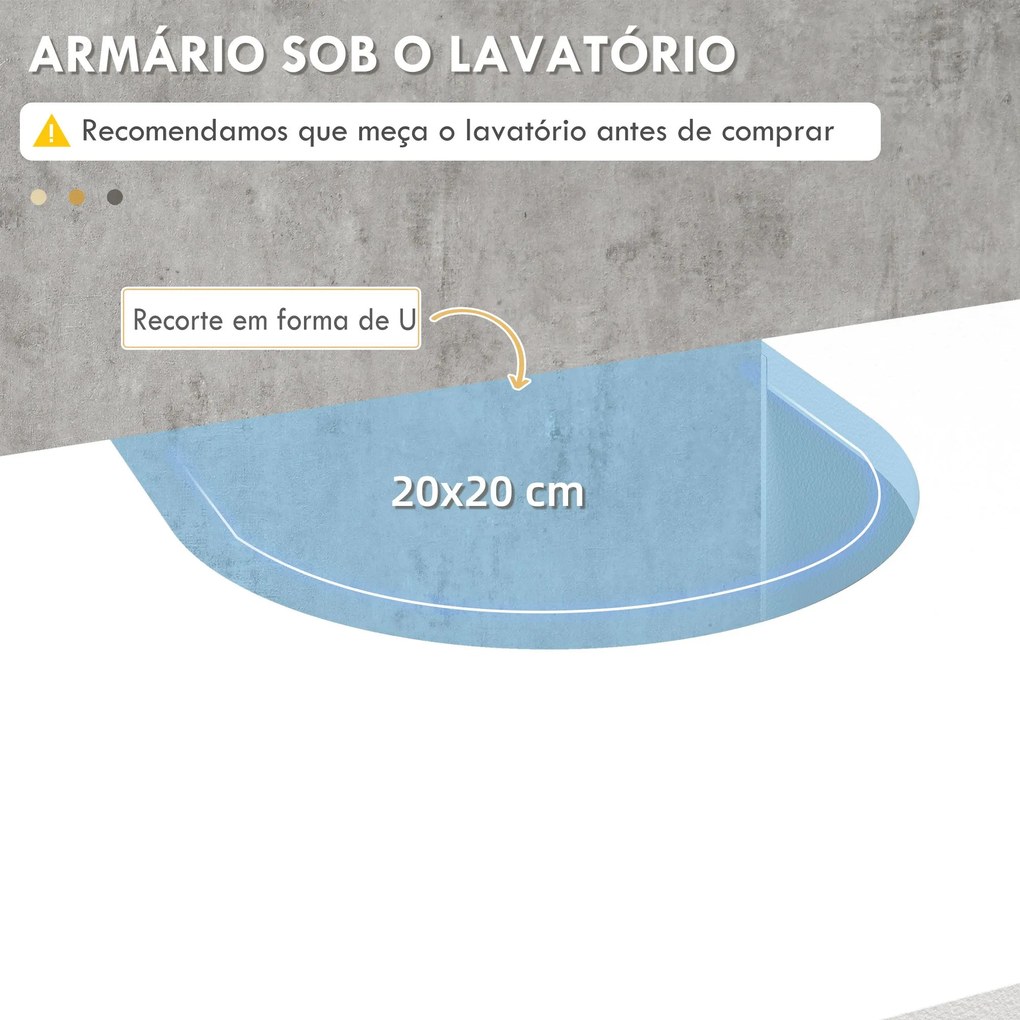 Armário de Lavatório Pousar de Madeira Móvel para Lavatório com 1 Armá