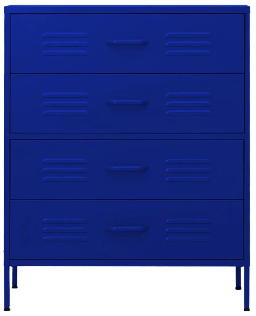 Cómoda/aparador com gavetas aço 80x35x101,5 cm azul-marinho