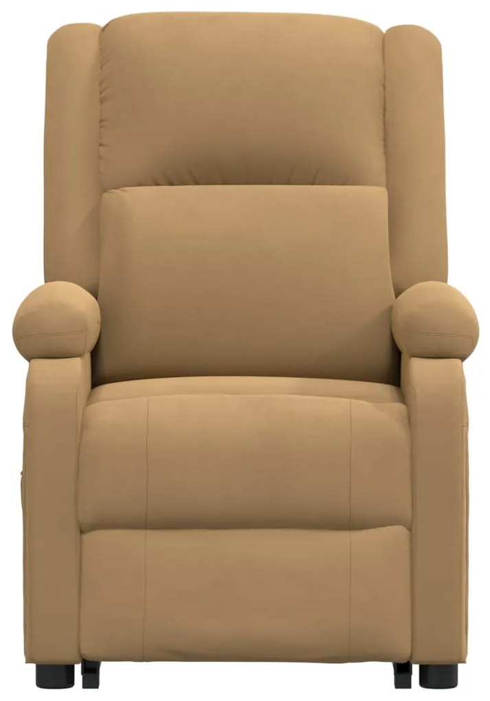 Poltrona elevatória de massagens veludo castanho