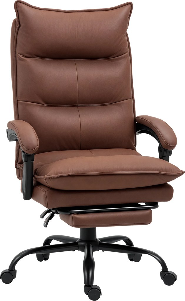 Vinsetto Cadeira de Escritório Massagem e Aquecimento Regulável 66x74x121,5 cm Castanha | Aosom Portugal