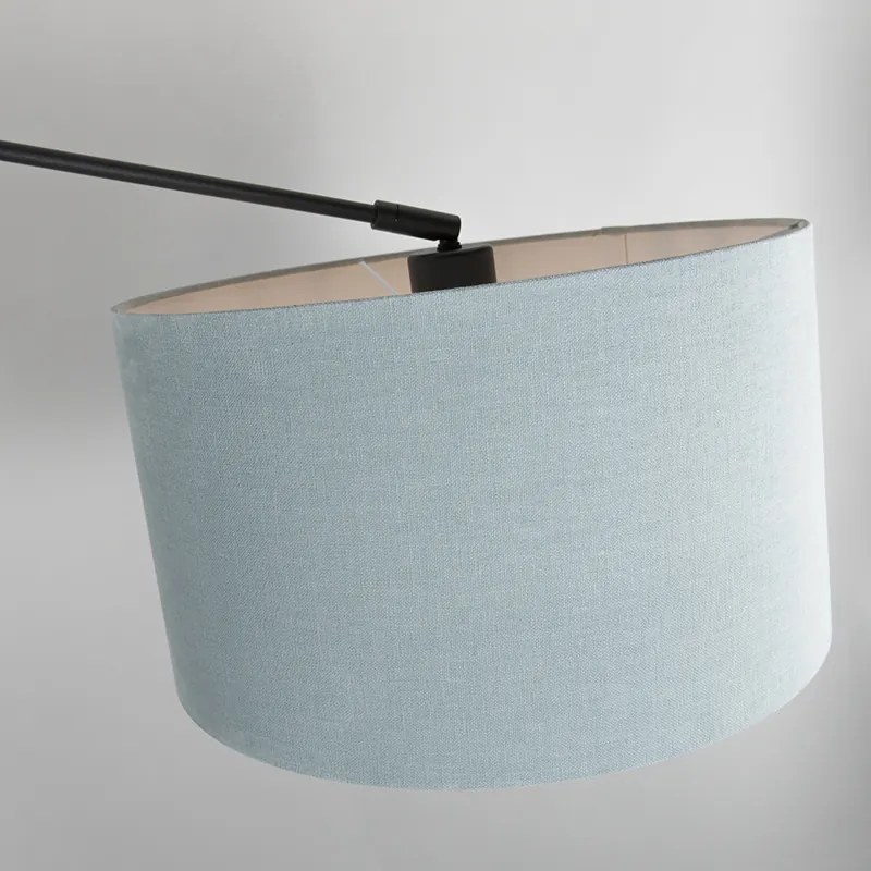 Candeeiro de suspensão preto com cúpula 35 cm azul claro ajustável 2 luzes - Blitz Moderno