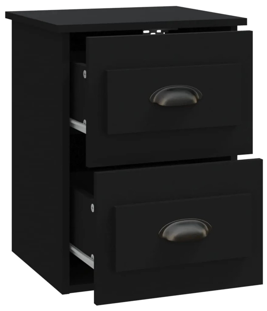 Mesas de cabeceira de parede 2 pcs 41,5x36x53 cm preto