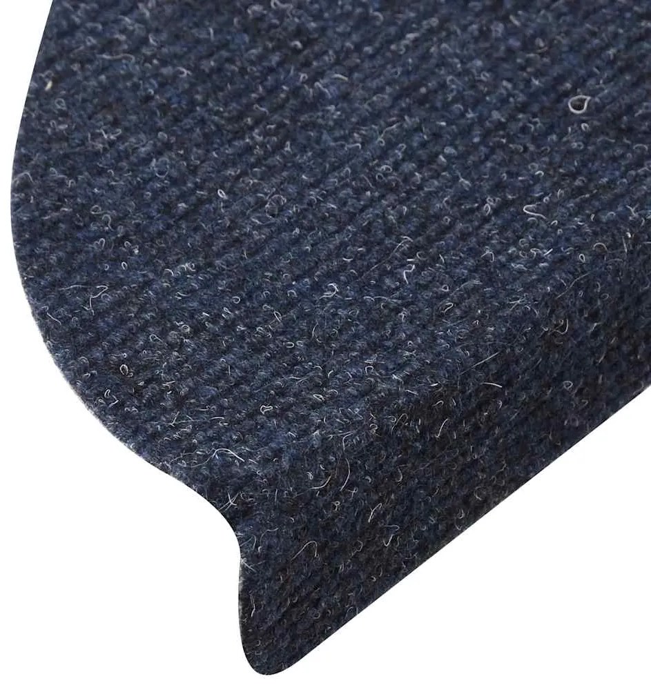 Tapetes de escada adesivos 30 pcs 56x17x3 cm azul