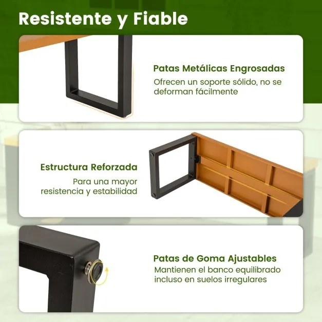 Banco de metal para exterior com 150 cm de comprimento, com casa para gatos, almofada para arranhar e assento com capacidade para 450 kg café e cinza