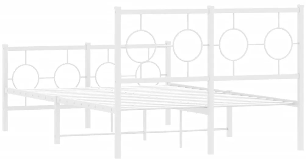 Estrutura de cama com cabeceira e pés 120x200 cm metal branco