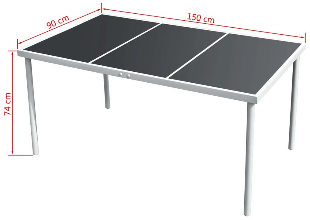 Conjunto de jantar para jardim 7 pcs preto