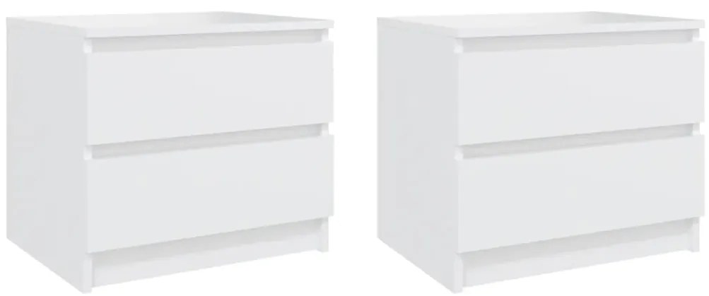Mesas de cabeceira 2 pcs derivados de madeira branco