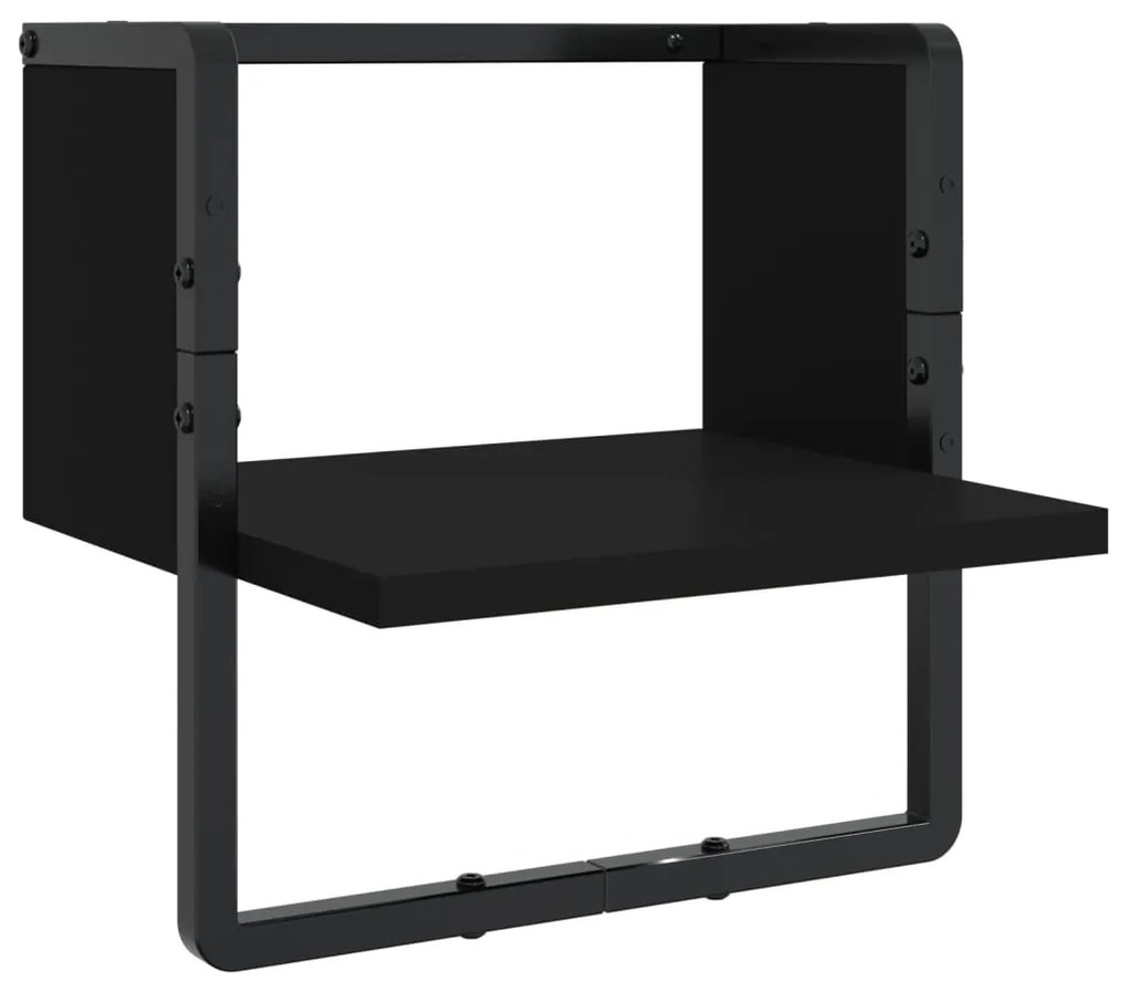 4 pcs prateleiras de parede derivados de madeira preto