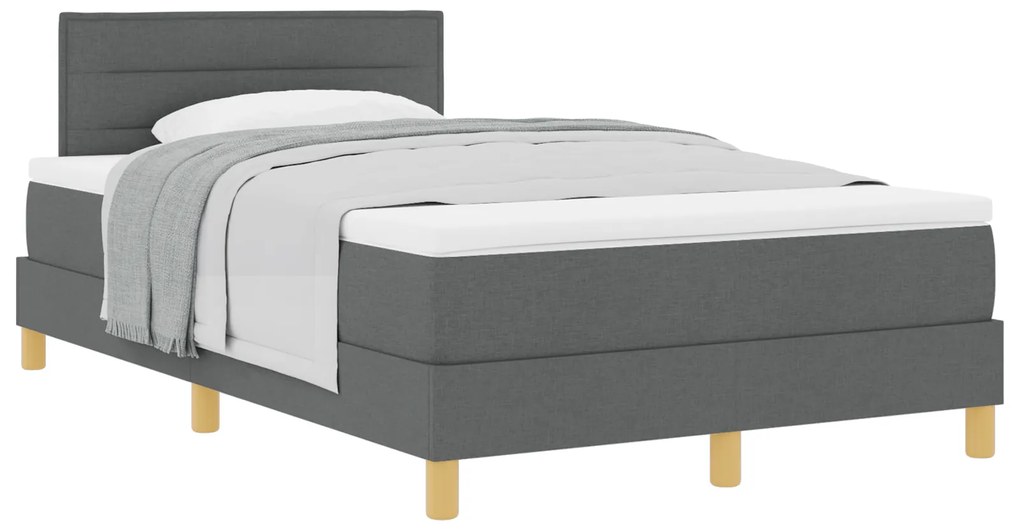 Cama Box com Colchão Cinza Escuro 120x200 cm Tecido