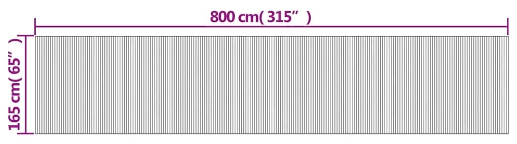 Divisória 165x800 cm bambu castanho-escuro