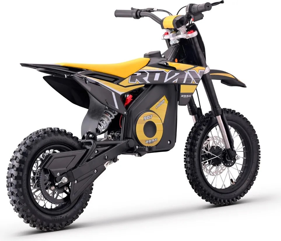 Mini moto elétrica para crianças velocidade até 28 km/h C/Limitador 1100W Roan 907 36V 12/10" Amarela