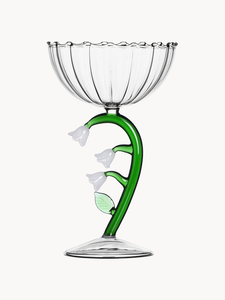 Taça de champanhe em vidro borosilicato artesanal Botanica