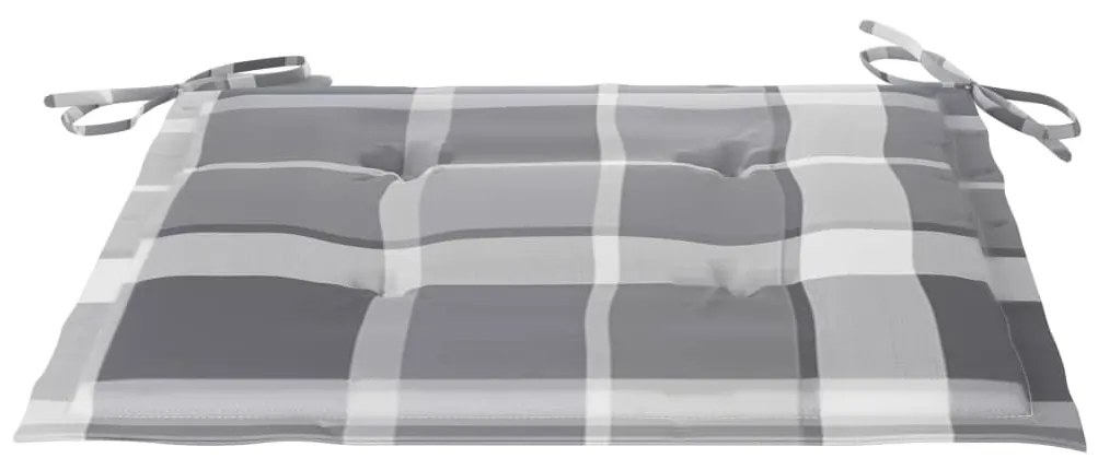3 pcs conj. jantar dobrável exterior c/ almofadão teca maciça