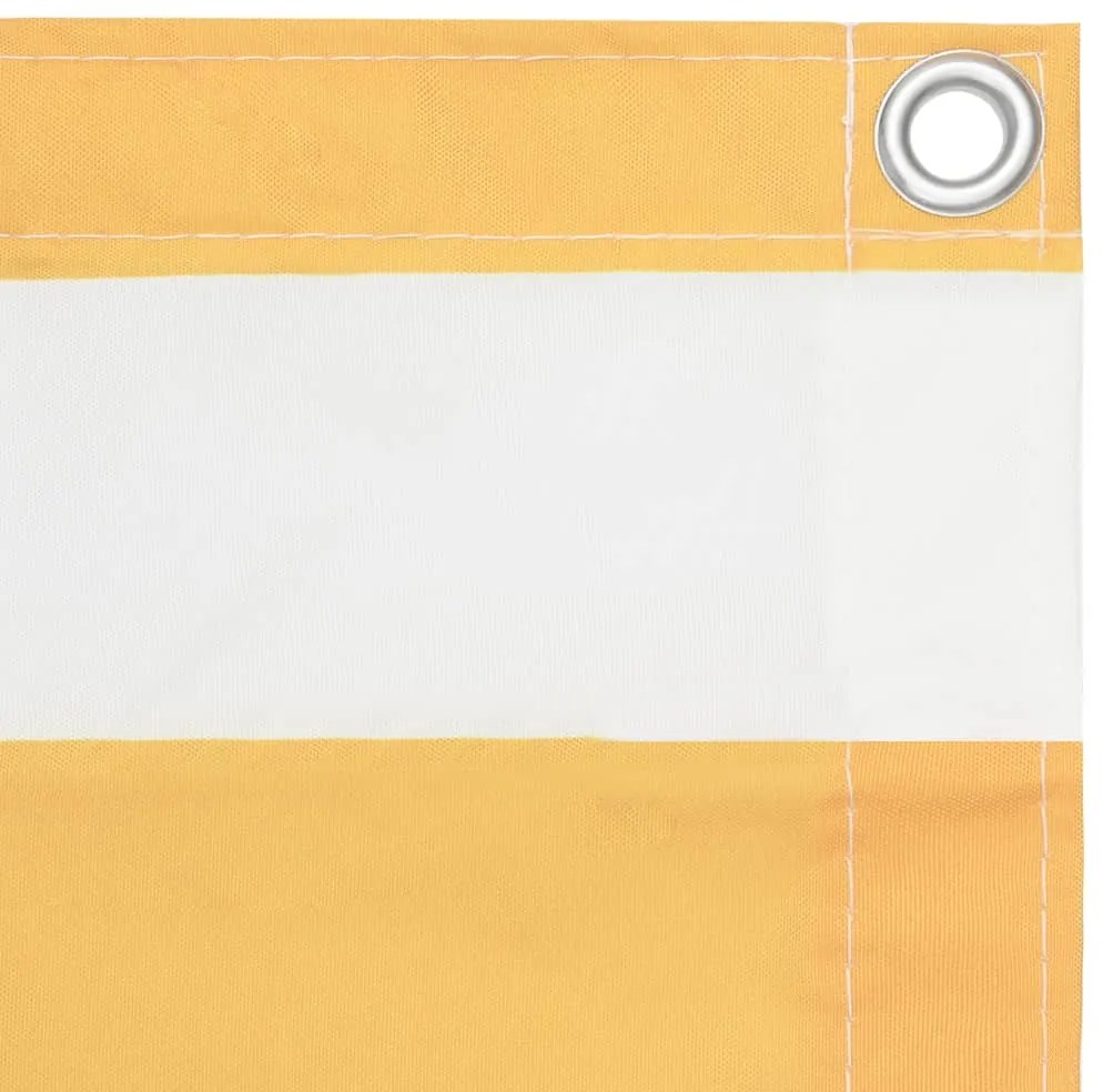 Tela de varanda 75x600 cm tecido Oxford branco e amarelo