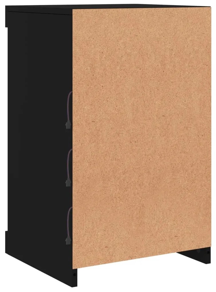 Aparador com luzes LED 41x37x67 cm preto
