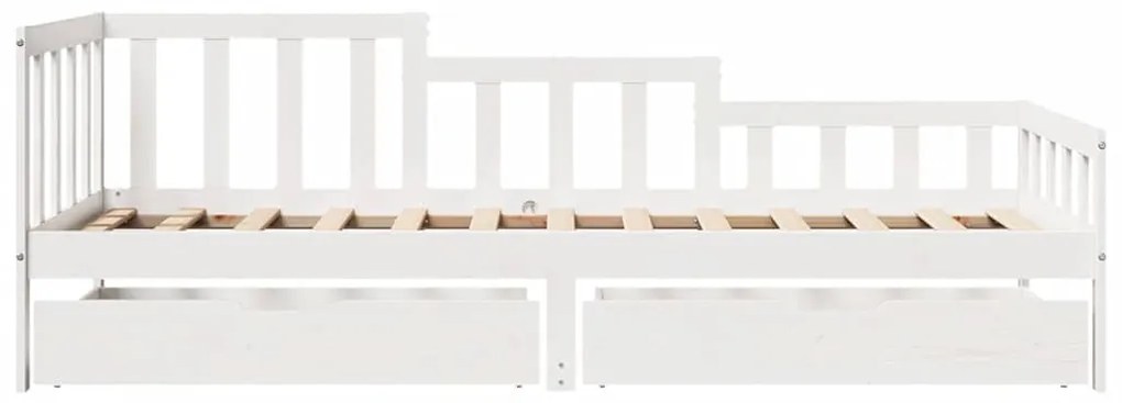 Sofá-cama com gavetas 90x190 cm madeira de pinho maciça