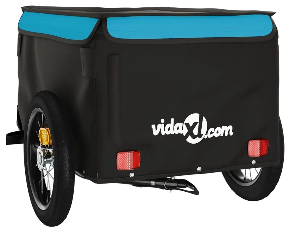 Reboque para bicicleta 30 kg ferro azul e cinza