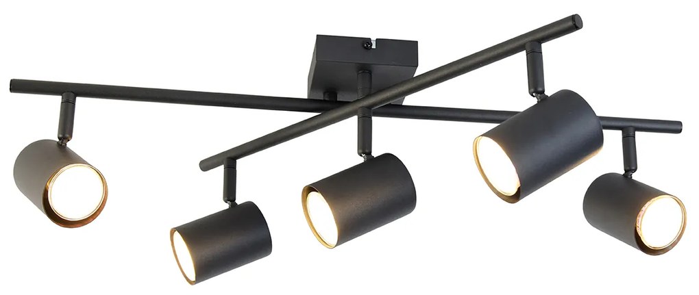 LED Candeeiro de teto inteligente quadrado preto incl. 5 GU10 Wifi - Jeana Moderno