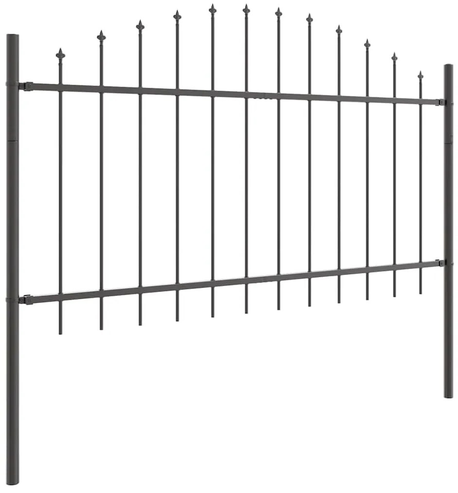 Cerca de Jardim com Topo Arqueado Cinza, 10,2x1 m, em Aço