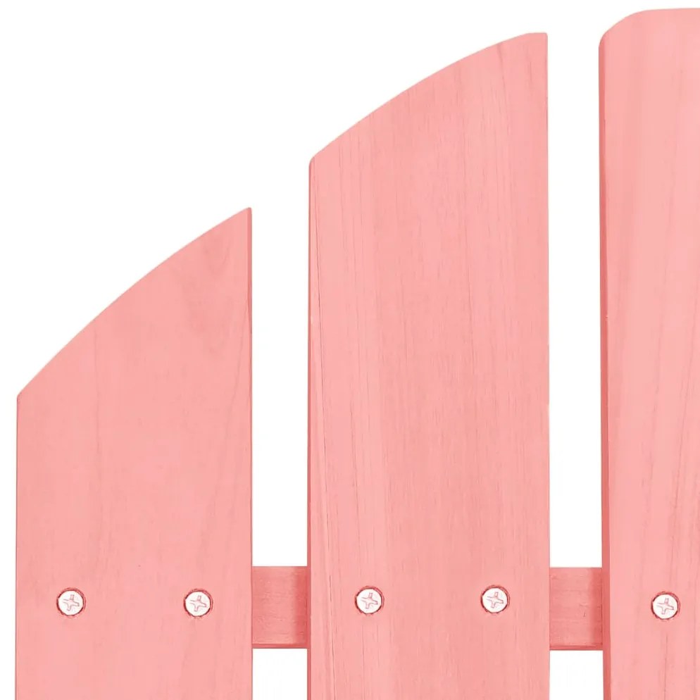 Cadeira Adirondack para jardim com otomano abeto maciço rosa