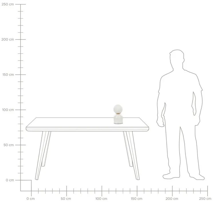 Candeeiro de mesa com efeito de mármore branco 21 cm KIWI Beliani